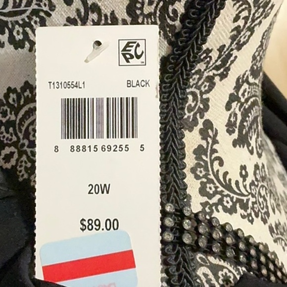 Midi Elegant Black Evening dress knee length with silver details nwt size 20w - Picture 5 of 8